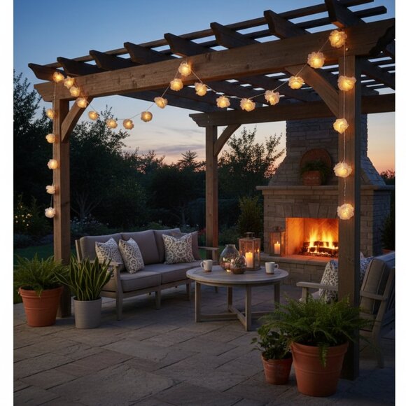 2 Packs of White Floral String Lights NIB - Picture 1 of 9